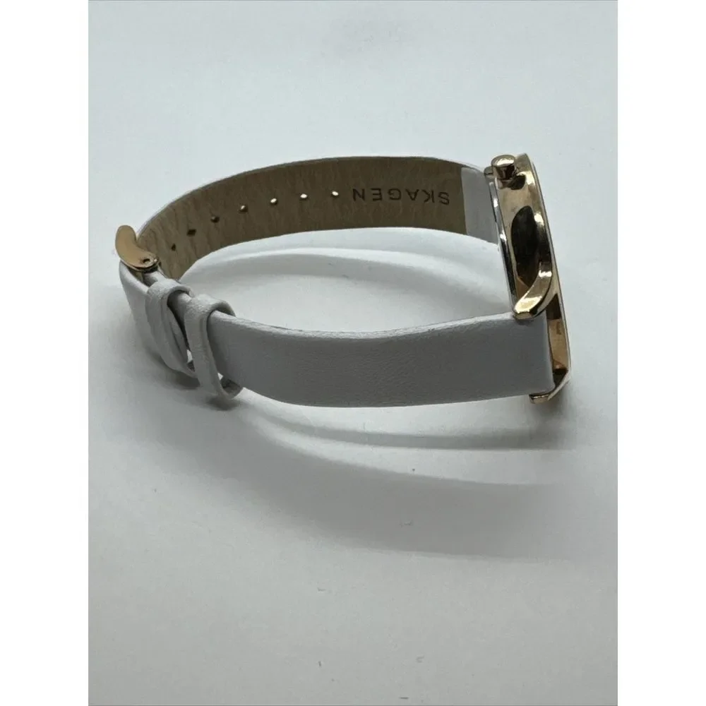 Skagen SKW2311 Women's White Leather Strap Analog Dial Quartz Wrist Watch JNA917